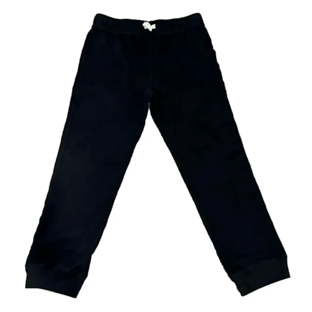 Carter’s KID EUC black sweat pants w/ white drawstring and bottom hemmed cuff 14